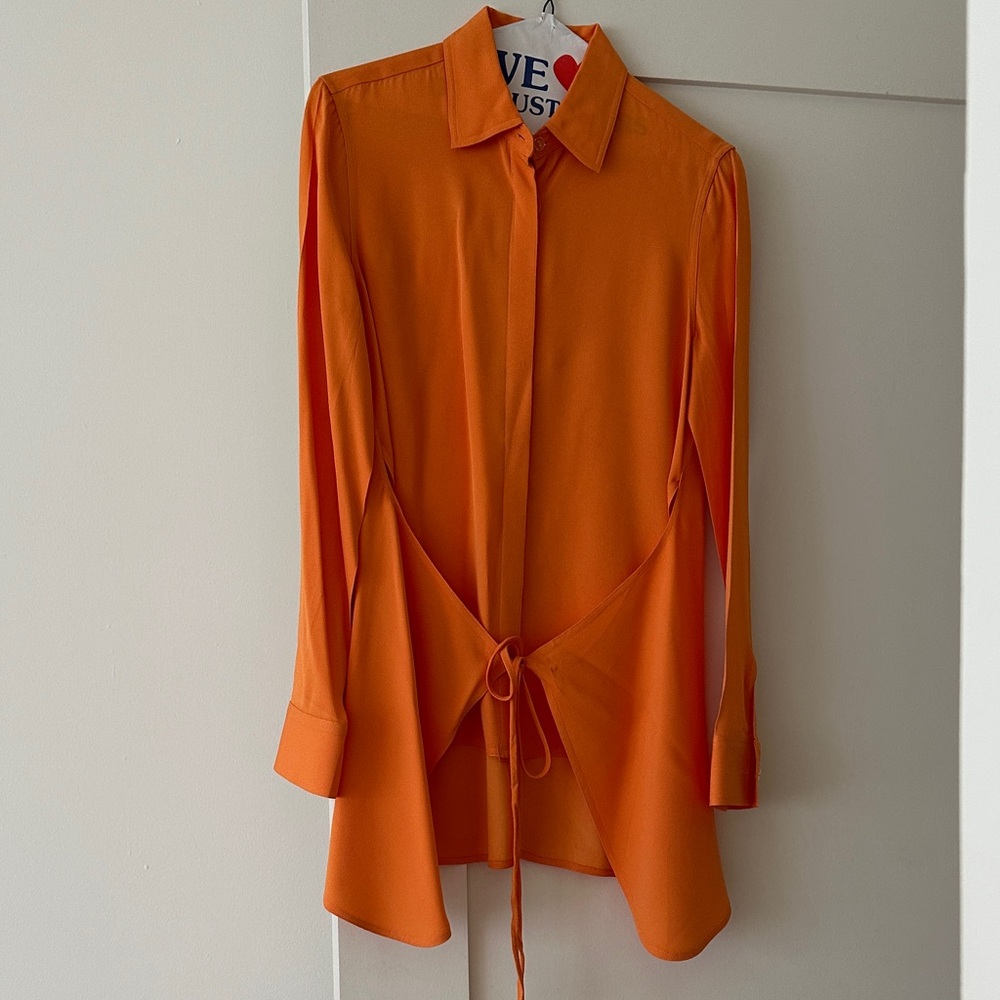 Rosetta Getty Orange Button Down Shirt